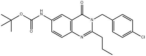 Carbamic acid, [3-[(4-chlorophenyl)methyl]-3,4-dihydro-4-oxo-2-propyl-6-quinazolinyl]-, 1,1-dimethylethyl ester (9CI) 结构式