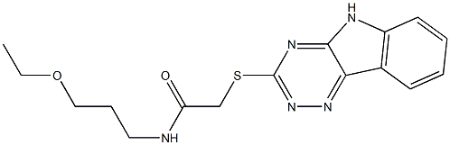 Acetamide, N-(3-ethoxypropyl)-2-(2H-1,2,4-triazino[5,6-b]indol-3-ylthio)- (9CI) 结构式