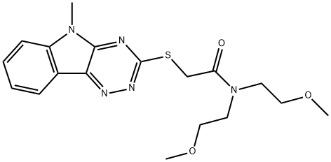 Acetamide, N,N-bis(2-methoxyethyl)-2-[(5-methyl-5H-1,2,4-triazino[5,6-b]indol-3-yl)thio]- (9CI) 结构式