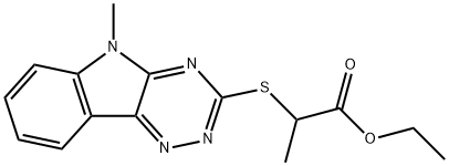 Propanoic acid, 2-[(5-methyl-5H-1,2,4-triazino[5,6-b]indol-3-yl)thio]-, ethyl ester (9CI) 结构式