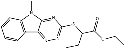 Butanoic acid, 2-[(5-methyl-5H-1,2,4-triazino[5,6-b]indol-3-yl)thio]-, ethyl ester (9CI) 结构式
