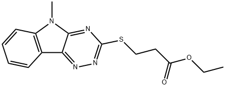Propanoic acid, 3-[(5-methyl-5H-1,2,4-triazino[5,6-b]indol-3-yl)thio]-, ethyl ester (9CI) 结构式