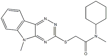 Acetamide, N-cyclohexyl-N-methyl-2-[(5-methyl-5H-1,2,4-triazino[5,6-b]indol-3-yl)thio]- (9CI) 结构式