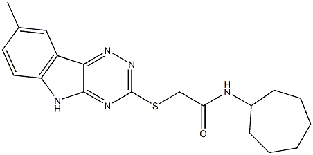 Acetamide, N-cycloheptyl-2-[(8-methyl-2H-1,2,4-triazino[5,6-b]indol-3-yl)thio]- (9CI) 结构式