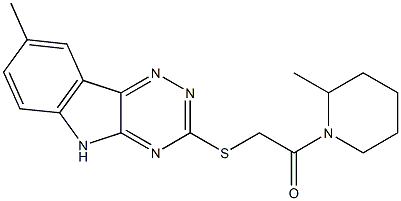 Piperidine, 2-methyl-1-[[(8-methyl-2H-1,2,4-triazino[5,6-b]indol-3-yl)thio]acetyl]- (9CI) 结构式