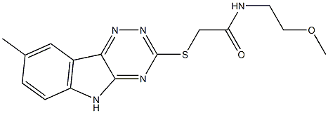 Acetamide, N-(2-methoxyethyl)-2-[(8-methyl-2H-1,2,4-triazino[5,6-b]indol-3-yl)thio]- (9CI) 结构式