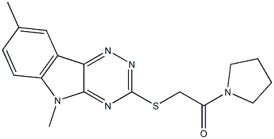 Pyrrolidine, 1-[[(5,8-dimethyl-5H-1,2,4-triazino[5,6-b]indol-3-yl)thio]acetyl]- (9CI) 结构式