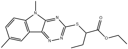 Butanoic acid, 2-[(5,8-dimethyl-5H-1,2,4-triazino[5,6-b]indol-3-yl)thio]-, ethyl ester (9CI) 结构式