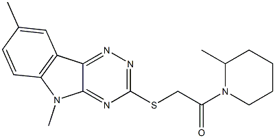 Piperidine, 1-[[(5,8-dimethyl-5H-1,2,4-triazino[5,6-b]indol-3-yl)thio]acetyl]-2-methyl- (9CI) 结构式