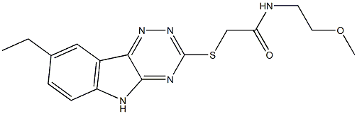 Acetamide, 2-[(8-ethyl-2H-1,2,4-triazino[5,6-b]indol-3-yl)thio]-N-(2-methoxyethyl)- (9CI) 结构式