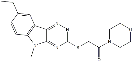 Morpholine, 4-[[(8-ethyl-5-methyl-5H-1,2,4-triazino[5,6-b]indol-3-yl)thio]acetyl]- (9CI) 结构式