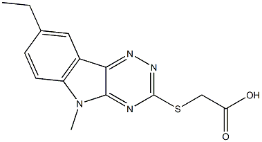 Acetic acid, [(8-ethyl-5-methyl-5H-1,2,4-triazino[5,6-b]indol-3-yl)thio]- (9CI) 结构式