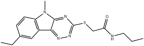 Acetamide, 2-[(8-ethyl-5-methyl-5H-1,2,4-triazino[5,6-b]indol-3-yl)thio]-N-propyl- (9CI) 结构式