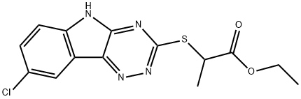 Propanoic acid, 2-[(8-chloro-2H-1,2,4-triazino[5,6-b]indol-3-yl)thio]-, ethyl ester (9CI) 结构式