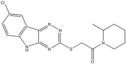 Piperidine, 1-[[(8-chloro-2H-1,2,4-triazino[5,6-b]indol-3-yl)thio]acetyl]-2-methyl- (9CI) 结构式