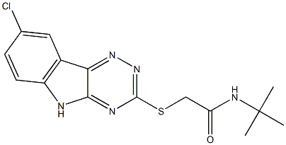 Acetamide, 2-[(8-chloro-2H-1,2,4-triazino[5,6-b]indol-3-yl)thio]-N-(1,1-dimethylethyl)- (9CI) 结构式