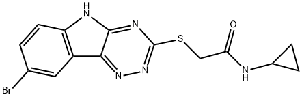 Acetamide, 2-[(8-bromo-2H-1,2,4-triazino[5,6-b]indol-3-yl)thio]-N-cyclopropyl- (9CI) 结构式