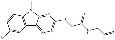 Acetamide, 2-[(8-bromo-5-methyl-5H-1,2,4-triazino[5,6-b]indol-3-yl)thio]-N-2-propenyl- (9CI) 结构式