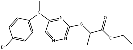 Propanoic acid, 2-[(8-bromo-5-methyl-5H-1,2,4-triazino[5,6-b]indol-3-yl)thio]-, ethyl ester (9CI) 结构式