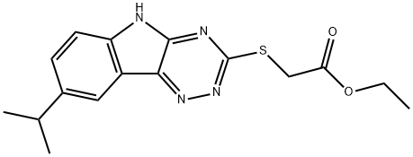 Acetic acid, [[8-(1-methylethyl)-2H-1,2,4-triazino[5,6-b]indol-3-yl]thio]-, ethyl ester (9CI) 结构式