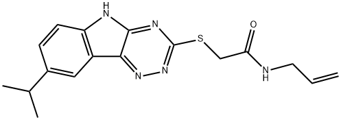 Acetamide, 2-[[8-(1-methylethyl)-2H-1,2,4-triazino[5,6-b]indol-3-yl]thio]-N-2-propenyl- (9CI) 结构式