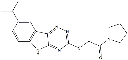 Pyrrolidine, 1-[[[8-(1-methylethyl)-2H-1,2,4-triazino[5,6-b]indol-3-yl]thio]acetyl]- (9CI) 结构式