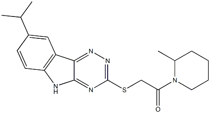 Piperidine, 2-methyl-1-[[[8-(1-methylethyl)-2H-1,2,4-triazino[5,6-b]indol-3-yl]thio]acetyl]- (9CI) 结构式