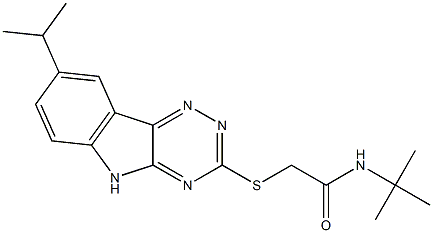 Acetamide, N-(1,1-dimethylethyl)-2-[[8-(1-methylethyl)-2H-1,2,4-triazino[5,6-b]indol-3-yl]thio]- (9CI) 结构式