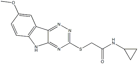 Acetamide, N-cyclopropyl-2-[(8-methoxy-2H-1,2,4-triazino[5,6-b]indol-3-yl)thio]- (9CI) 结构式