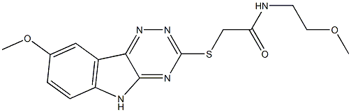 Acetamide, N-(2-methoxyethyl)-2-[(8-methoxy-2H-1,2,4-triazino[5,6-b]indol-3-yl)thio]- (9CI) 结构式