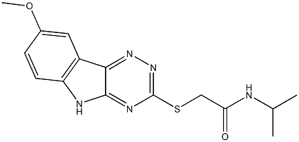 Acetamide, 2-[(8-methoxy-2H-1,2,4-triazino[5,6-b]indol-3-yl)thio]-N-(1-methylethyl)- (9CI) 结构式