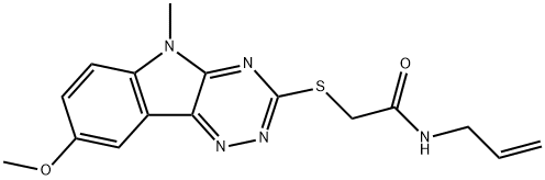 Acetamide, 2-[(8-methoxy-5-methyl-5H-1,2,4-triazino[5,6-b]indol-3-yl)thio]-N-2-propenyl- (9CI) 结构式