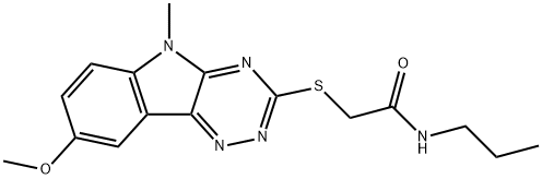 Acetamide, 2-[(8-methoxy-5-methyl-5H-1,2,4-triazino[5,6-b]indol-3-yl)thio]-N-propyl- (9CI) 结构式