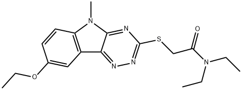 Acetamide, 2-[(8-ethoxy-5-methyl-5H-1,2,4-triazino[5,6-b]indol-3-yl)thio]-N,N-diethyl- (9CI) 结构式