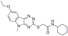 Acetamide, N-cyclohexyl-2-[(8-ethoxy-5-methyl-5H-1,2,4-triazino[5,6-b]indol-3-yl)thio]- (9CI) 结构式