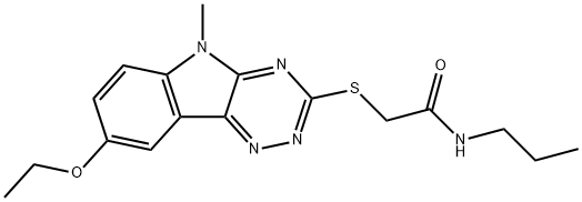 Acetamide, 2-[(8-ethoxy-5-methyl-5H-1,2,4-triazino[5,6-b]indol-3-yl)thio]-N-propyl- (9CI) 结构式