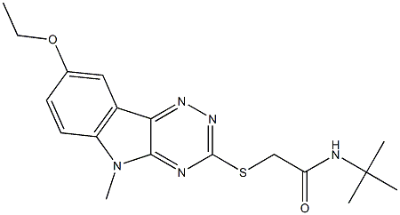 Acetamide, N-(1,1-dimethylethyl)-2-[(8-ethoxy-5-methyl-5H-1,2,4-triazino[5,6-b]indol-3-yl)thio]- (9CI) 结构式
