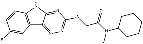 Acetamide, N-cyclohexyl-2-[(8-fluoro-2H-1,2,4-triazino[5,6-b]indol-3-yl)thio]-N-methyl- (9CI) 结构式