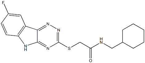 Acetamide, N-(cyclohexylmethyl)-2-[(8-fluoro-2H-1,2,4-triazino[5,6-b]indol-3-yl)thio]- (9CI) 结构式