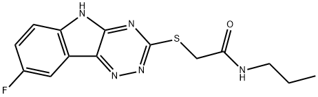 Acetamide, 2-[(8-fluoro-2H-1,2,4-triazino[5,6-b]indol-3-yl)thio]-N-propyl- (9CI) 结构式