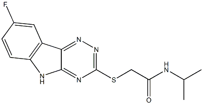 Acetamide, 2-[(8-fluoro-2H-1,2,4-triazino[5,6-b]indol-3-yl)thio]-N-(1-methylethyl)- (9CI) 结构式