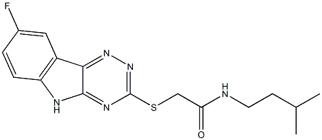 Acetamide, 2-[(8-fluoro-2H-1,2,4-triazino[5,6-b]indol-3-yl)thio]-N-(3-methylbutyl)- (9CI) 结构式