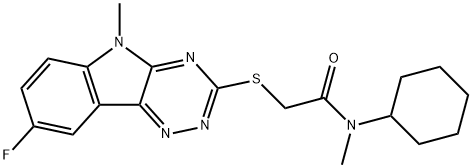Acetamide, N-cyclohexyl-2-[(8-fluoro-5-methyl-5H-1,2,4-triazino[5,6-b]indol-3-yl)thio]-N-methyl- (9CI) 结构式