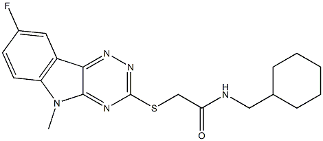 Acetamide, N-(cyclohexylmethyl)-2-[(8-fluoro-5-methyl-5H-1,2,4-triazino[5,6-b]indol-3-yl)thio]- (9CI) 结构式
