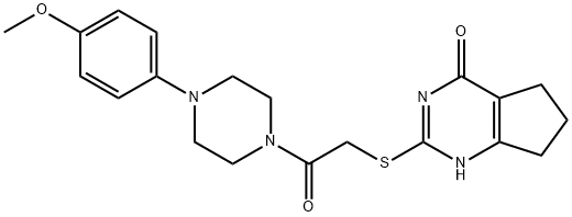 Piperazine, 1-(4-methoxyphenyl)-4-[[(4,5,6,7-tetrahydro-4-oxo-1H-cyclopentapyrimidin-2-yl)thio]acetyl]- (9CI) 结构式