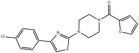 Piperazine, 1-[4-(4-chlorophenyl)-2-thiazolyl]-4-(2-furanylcarbonyl)- (9CI) 结构式