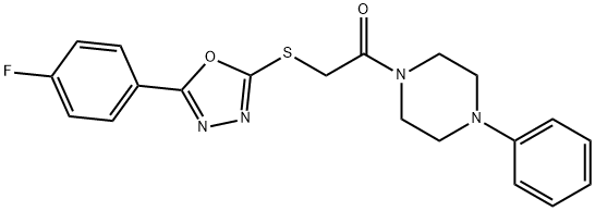 Piperazine, 1-[[[5-(4-fluorophenyl)-1,3,4-oxadiazol-2-yl]thio]acetyl]-4-phenyl- (9CI) 结构式