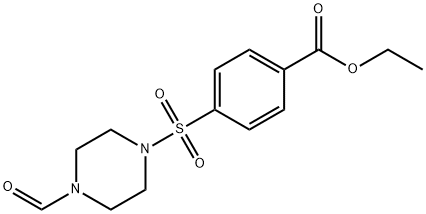 Benzoic acid, 4-[(4-formyl-1-piperazinyl)sulfonyl]-, ethyl ester (9CI) 结构式