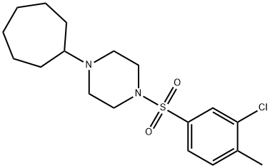 Piperazine, 1-[(3-chloro-4-methylphenyl)sulfonyl]-4-cycloheptyl- (9CI) 结构式