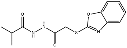 Propanoic acid, 2-methyl-, 2-[(2-benzoxazolylthio)acetyl]hydrazide (9CI) 结构式